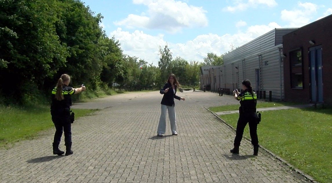 Trainingssituatie bij de Politieacademie